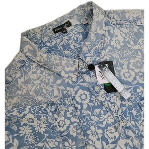 Men's Paisley And Gray FLORAL Print Short Sleeve Button Up 2XL (19) TENCEL NWT